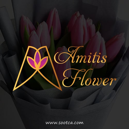 طراحی لوگو گل فروشی اینترنتی آمیتیس فلاور در کانادا - آژانس خلاقیت سوتکا