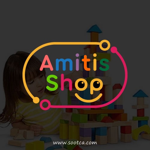 طراحی لوگو کودکانه آمیتیس شاپ در کانادا - آژانس خلاقیت سوتکا